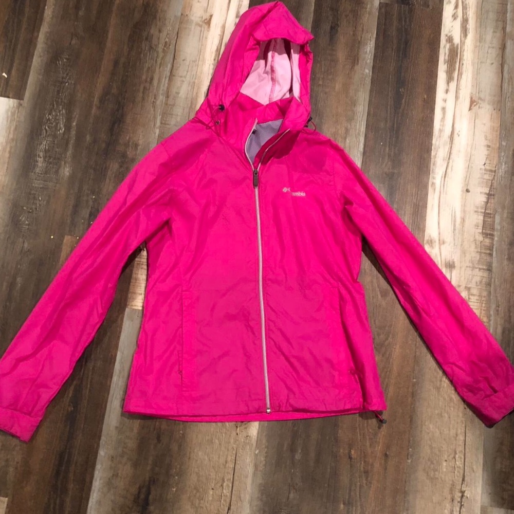 Pink Columbia rain jacket